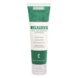 Pasta dental Melaleuca blanqueadora con menta fresca en tubo.