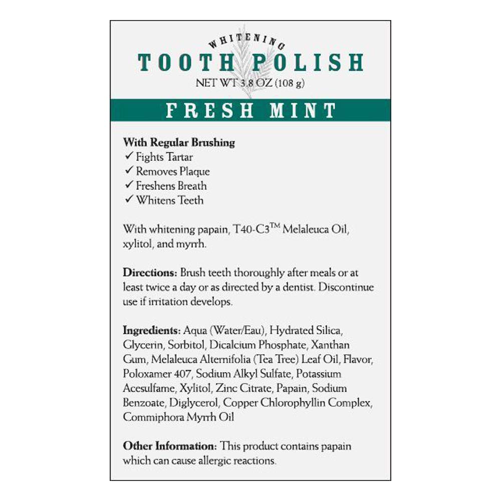 Textura cremosa de Melaleuca Whitening Tooth Polish para cepillado suave.