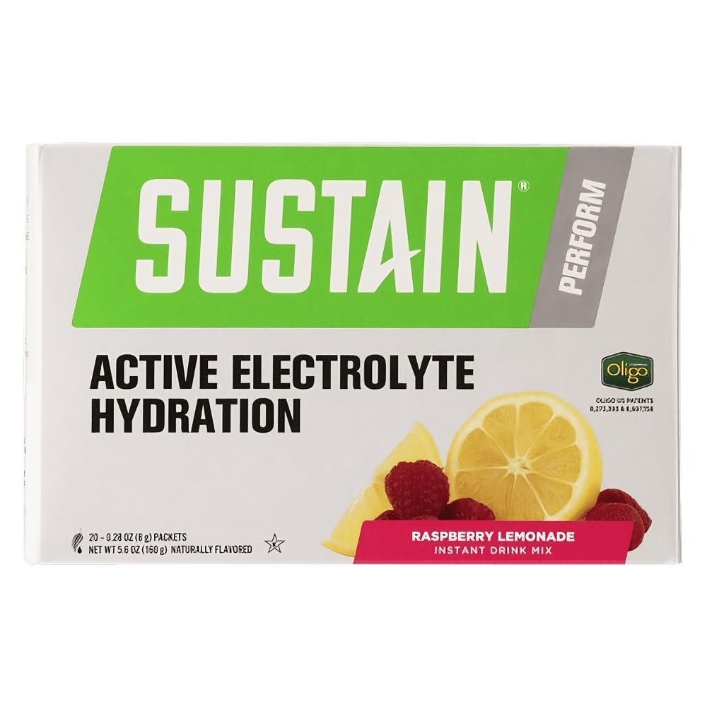 Melaleuca Sustain Sport frambuesa-limonada envase: hidratación de alto rendimiento para entrenamientos.
