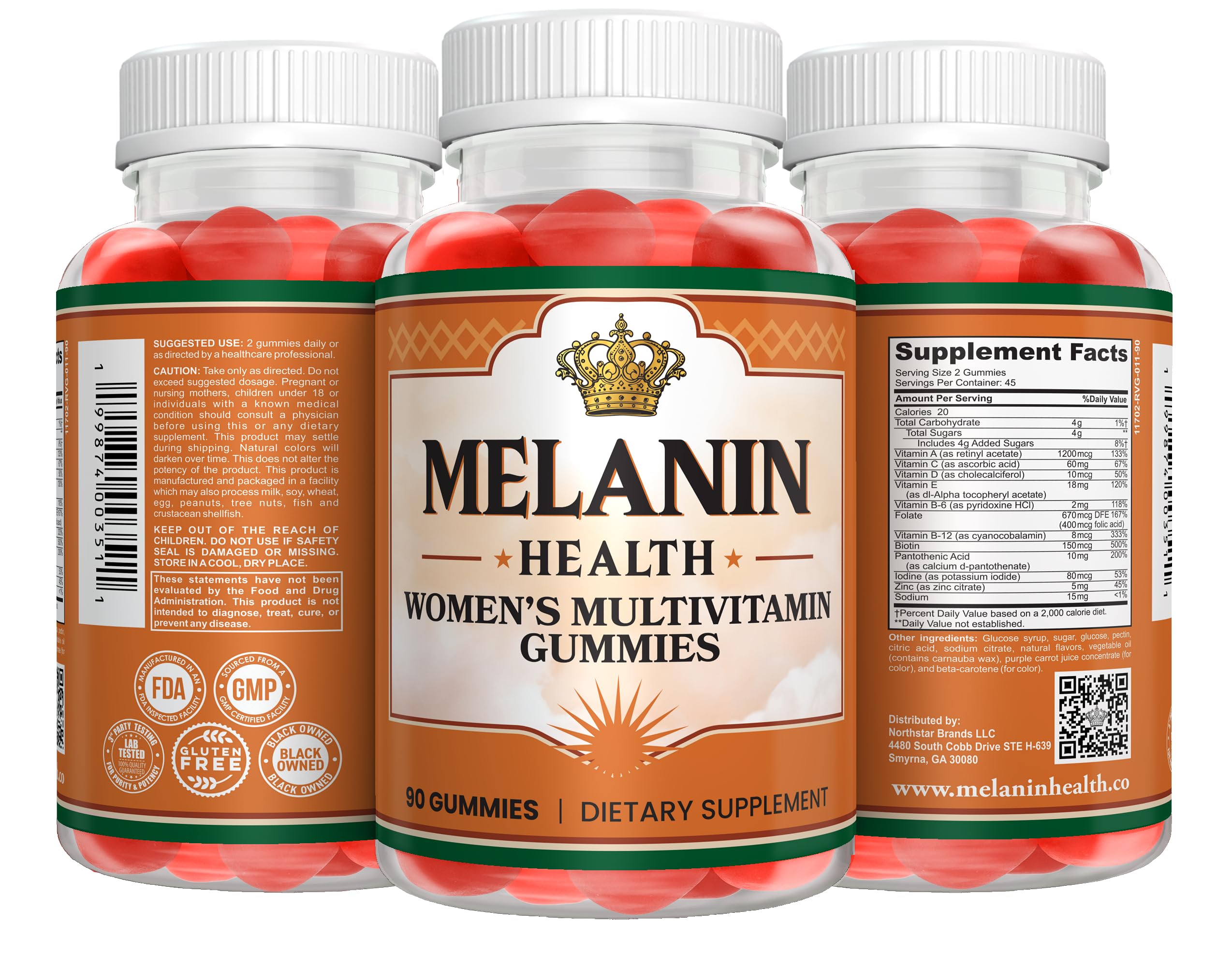 Gomitas sabor frambuesa de Melanin Health para cabello y piel