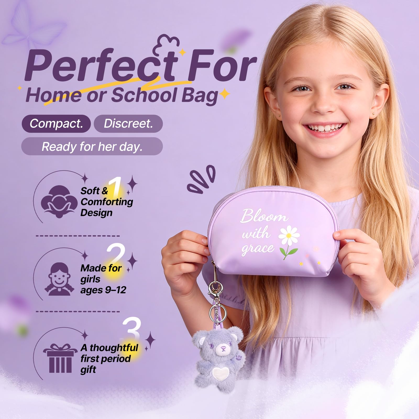 Estuche impermeable lavanda MeleBase para transportar productos