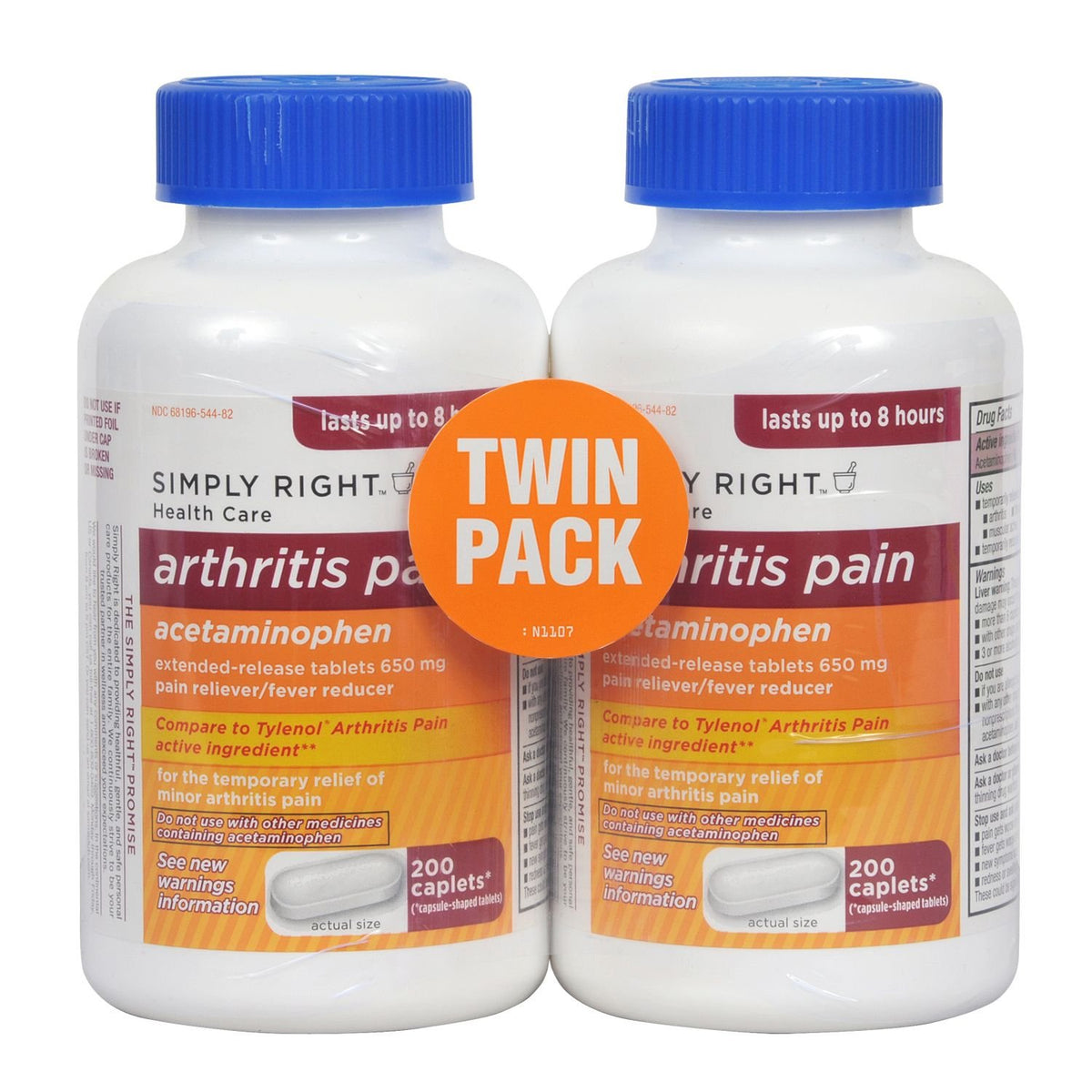 MEMBER´S MARK botella de pastillas 650 mg para alivio temporal del dolor articular