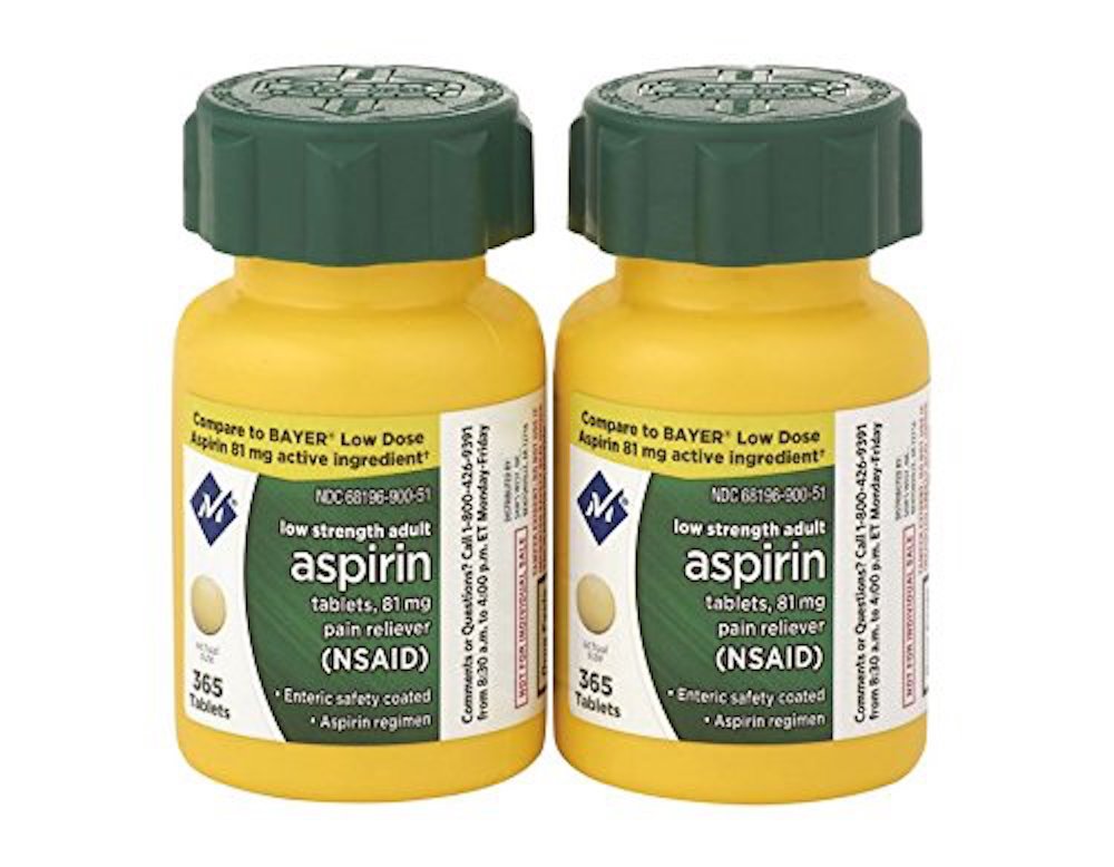 Member's Mark Aspirina 81 mg, botella, alivio del dolor leve y fiebre.