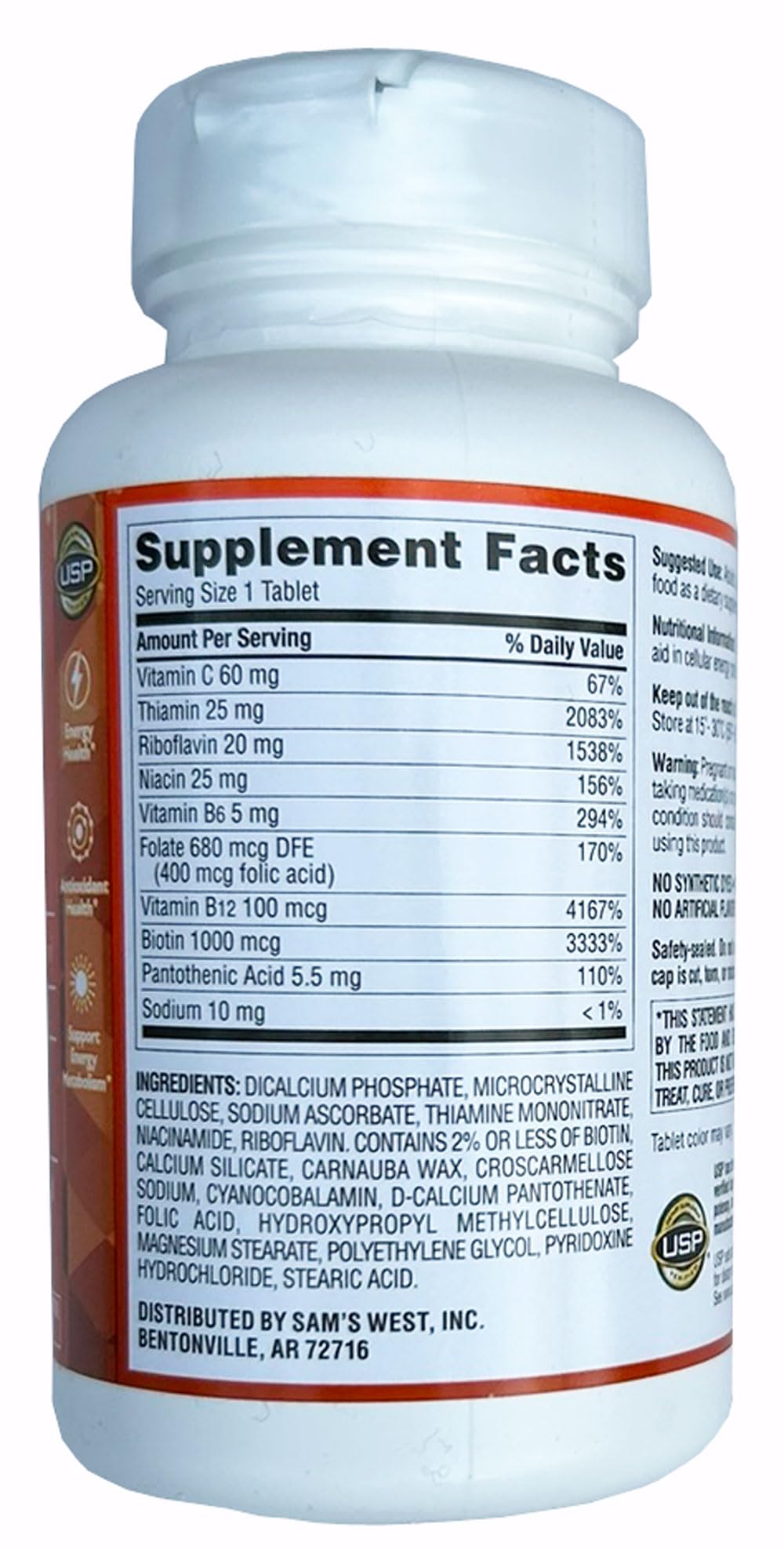 MEMBER´S MARK Super B-Complex cápsulas, soporte al metabolismo energético.