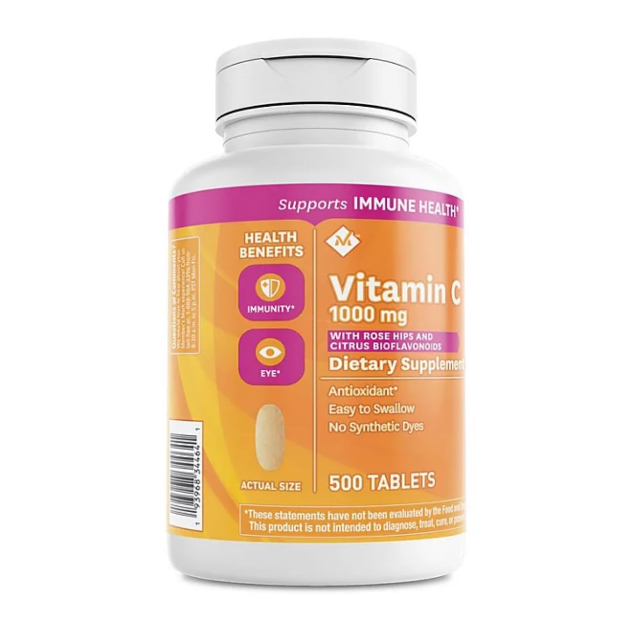 Pastillas de Member's Mark Vitamina C en blister, ideal para viajar