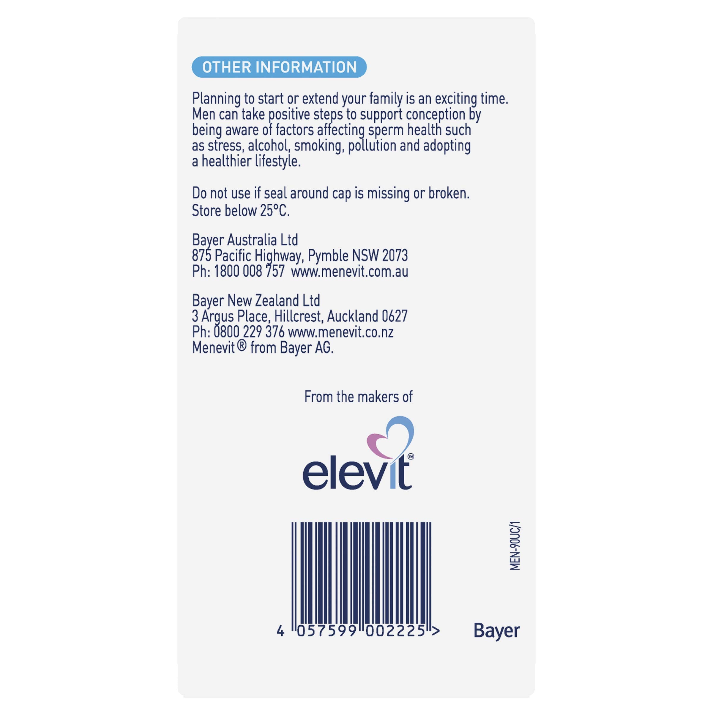 Menevit forma cápsula fácil: práctico para tomar cada día.