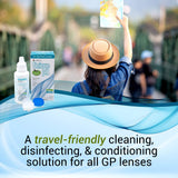Lentes RGP limpiados con Menicon Paquete de Viaje pH Único en uso diario.