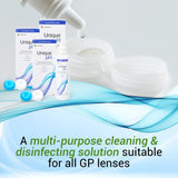 Desinfección suave de Menicon Unique pH para lentes RGP sin daños.