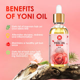 MENOMINO aceite Yoni rosa: envase compacto ideal para viaje.