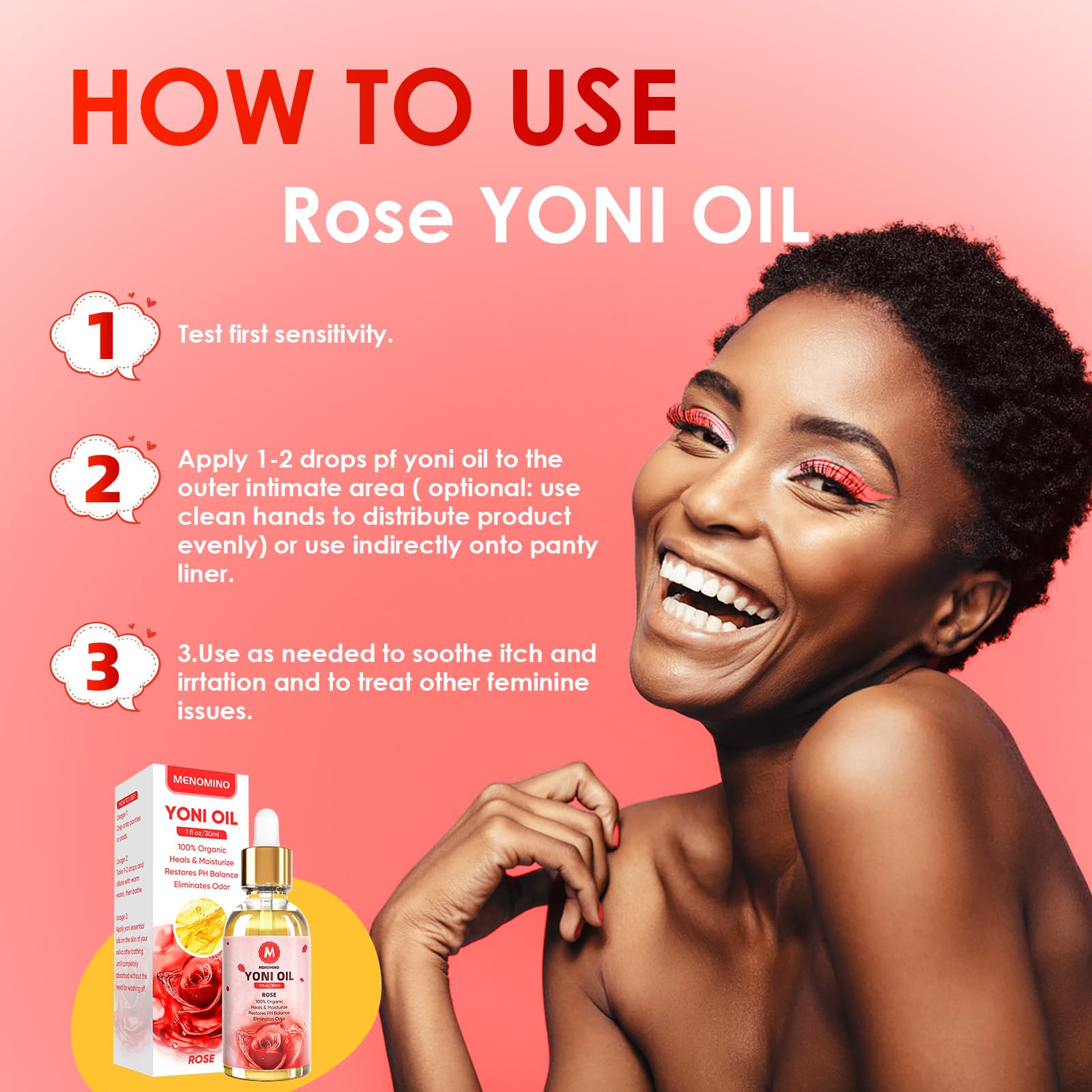 MENOMINO dos-pack aceite Yoni rosa: opción ahorro para cuidado diario.
