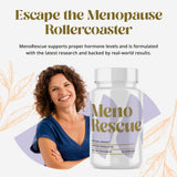 MenoRescue paquete de suplementos, fácil de incorporar a la rutina diaria.