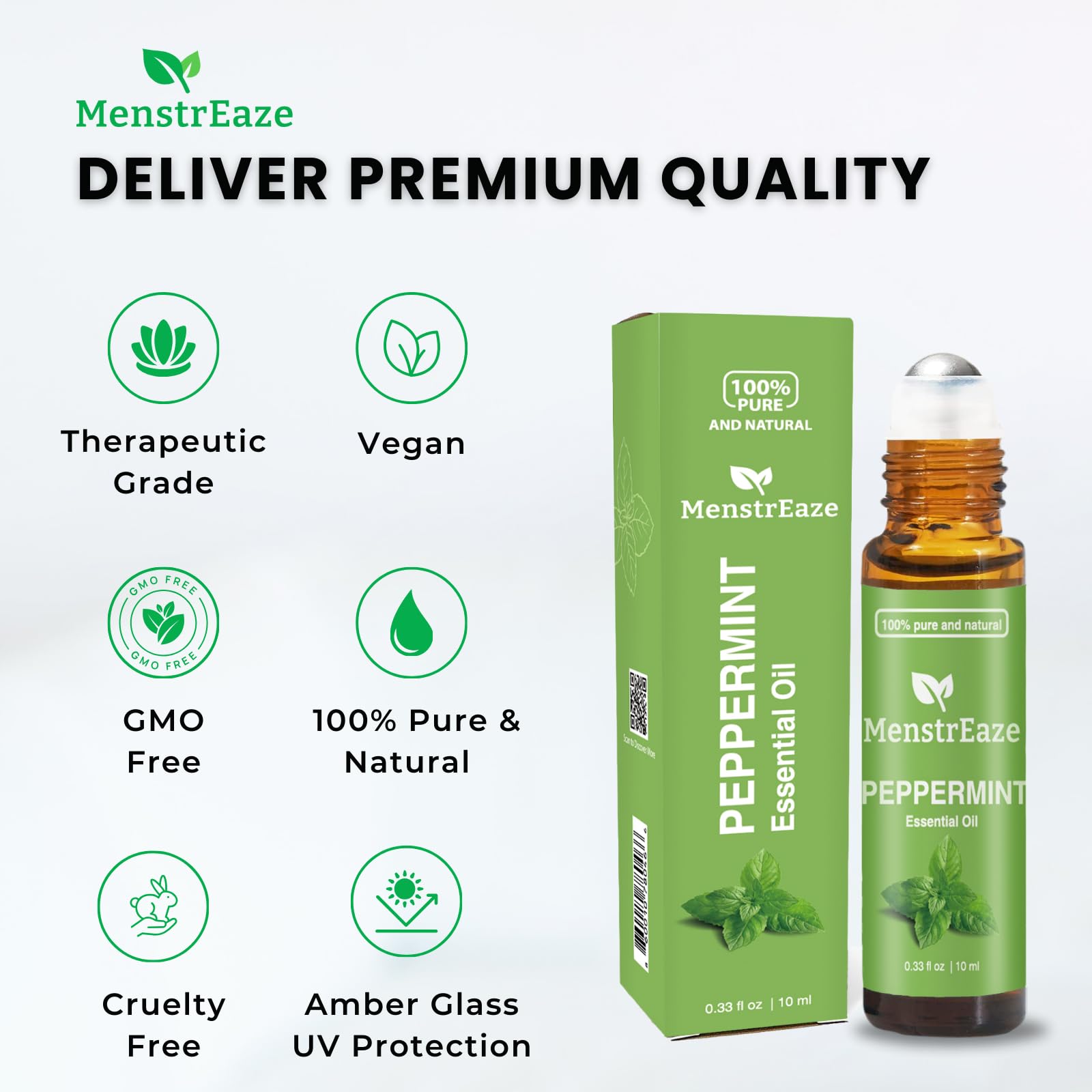 Aroma refrescante de menta para energizar la mente con MenstrEaze.