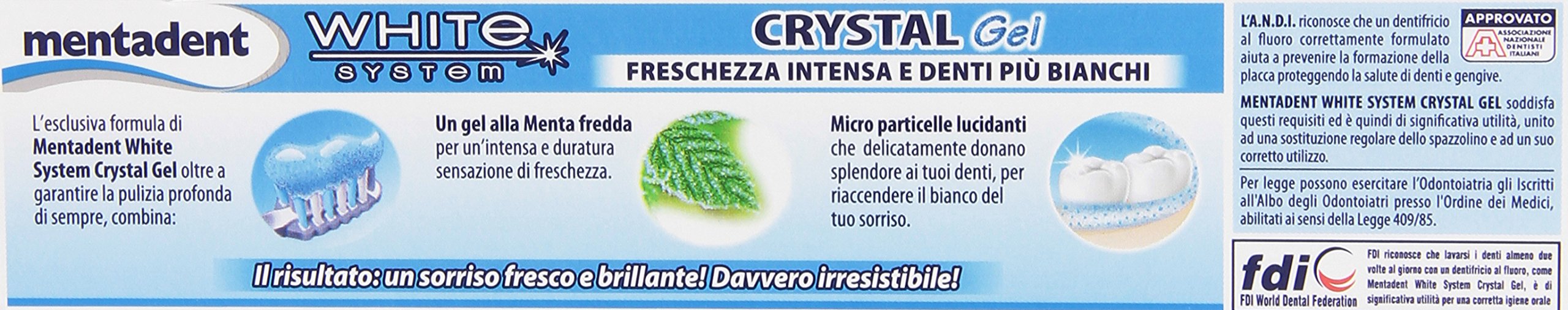 Mentadent Dentiphy White System aplicación de gel para limpieza suave