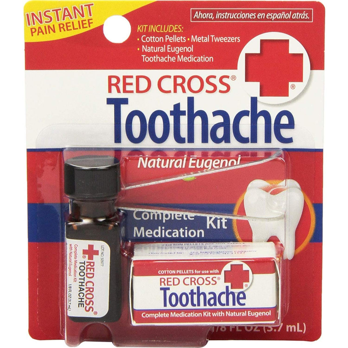 MENTHOLATUM Cruz Roja kit medicación para dolor dental, alivio posible con aplicación precisa