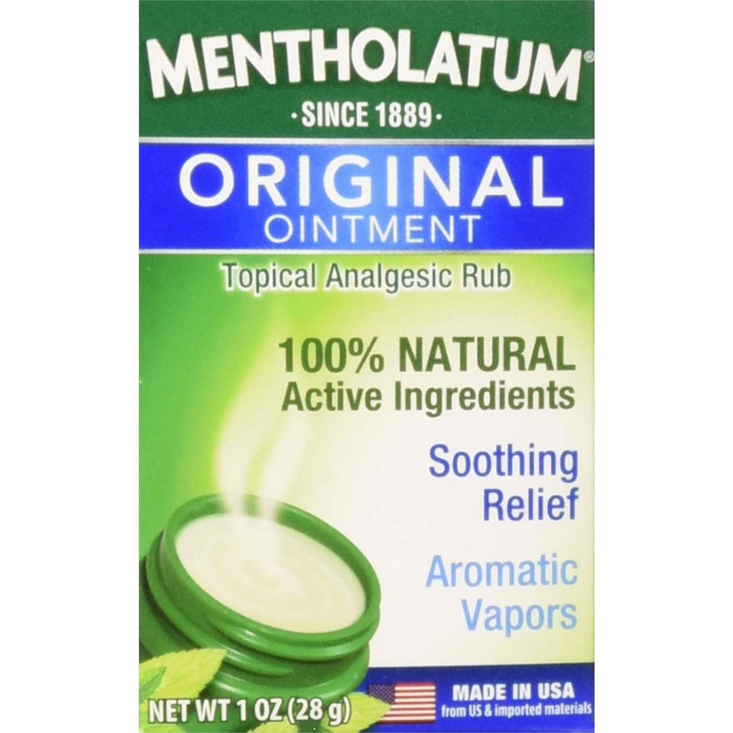 Mentholatum Original en frasco con vapores aromáticos para alivio suave.