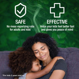 Mentholatum Alivio de tos nocturno con vapores calmantes.