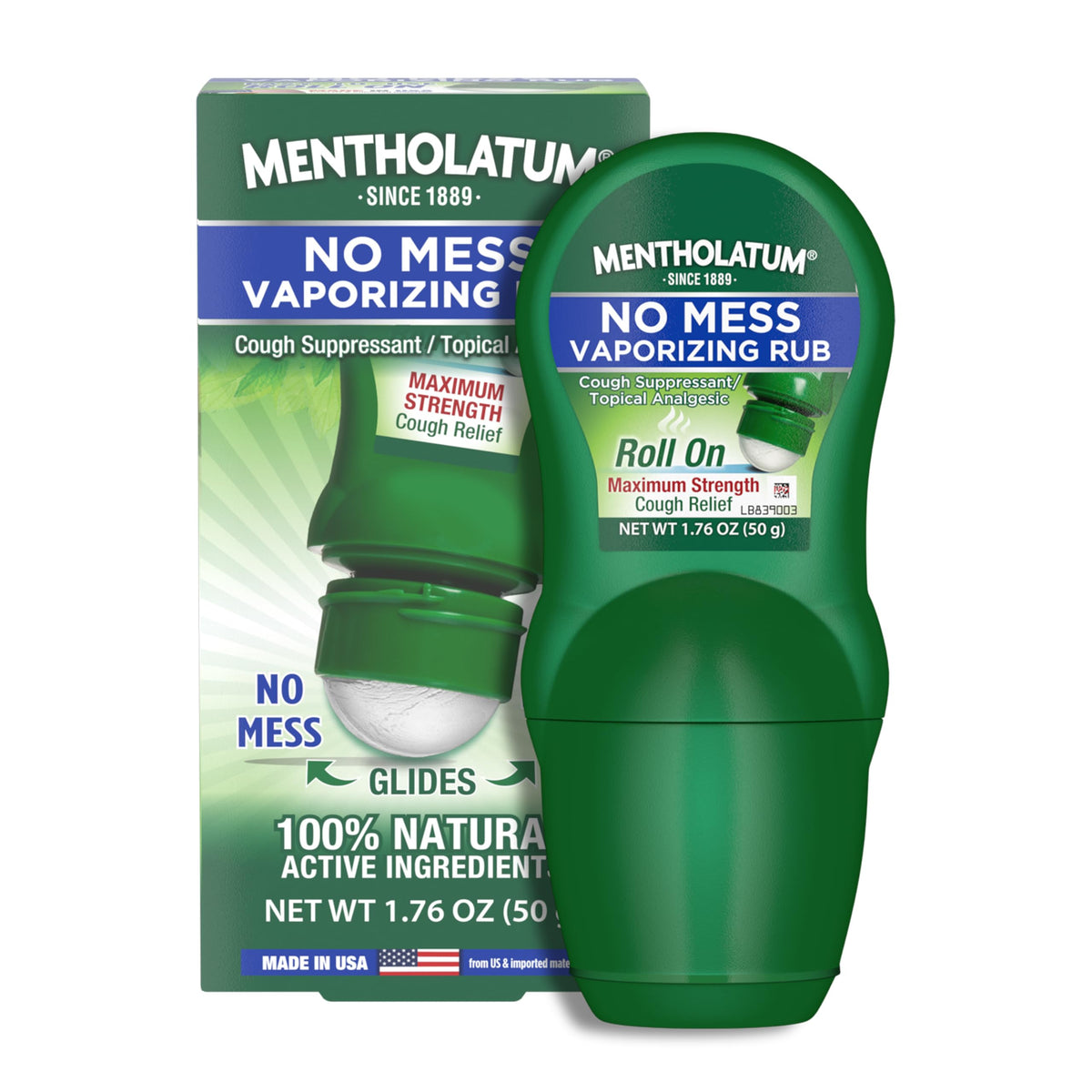 Mentholatum Sin Desorden: aplicación con rodillo para alivio de la tos.