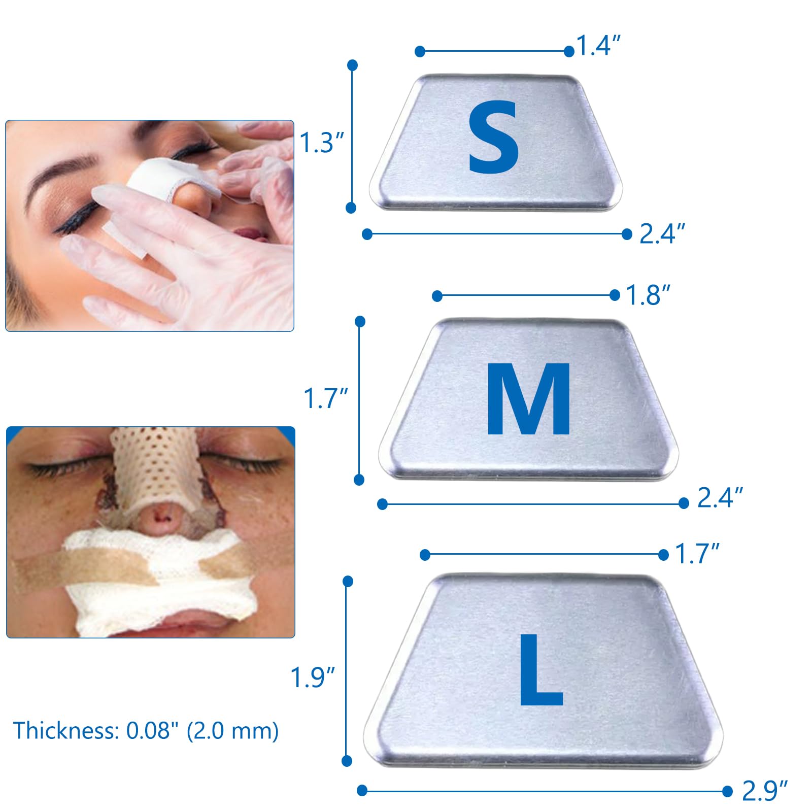MENURSY inmovilizador nasal de aluminio, perfil delgado para comodidad