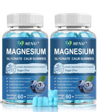 MENXI Magnesium Gummies: botella frontal mostrando la relajación suave.
