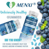 MENXI Magnesium Gummies: sabor arándano para consumo diario.