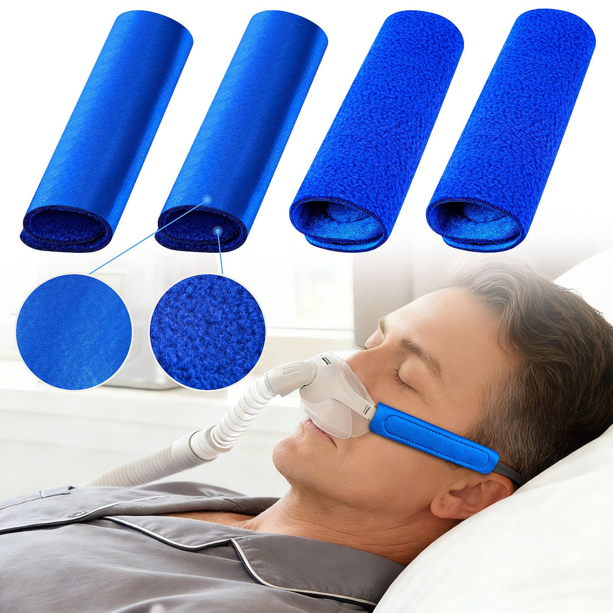 el cobertor de correa CPAP MERDTTES brinda mayor comodidad y protección de la piel.