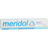 Meridol dentífrico con empaque profesional, ideal para uso diario en casa
