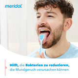 Meridol limpiador de lengua mango ergonómico para un agarre cómodo