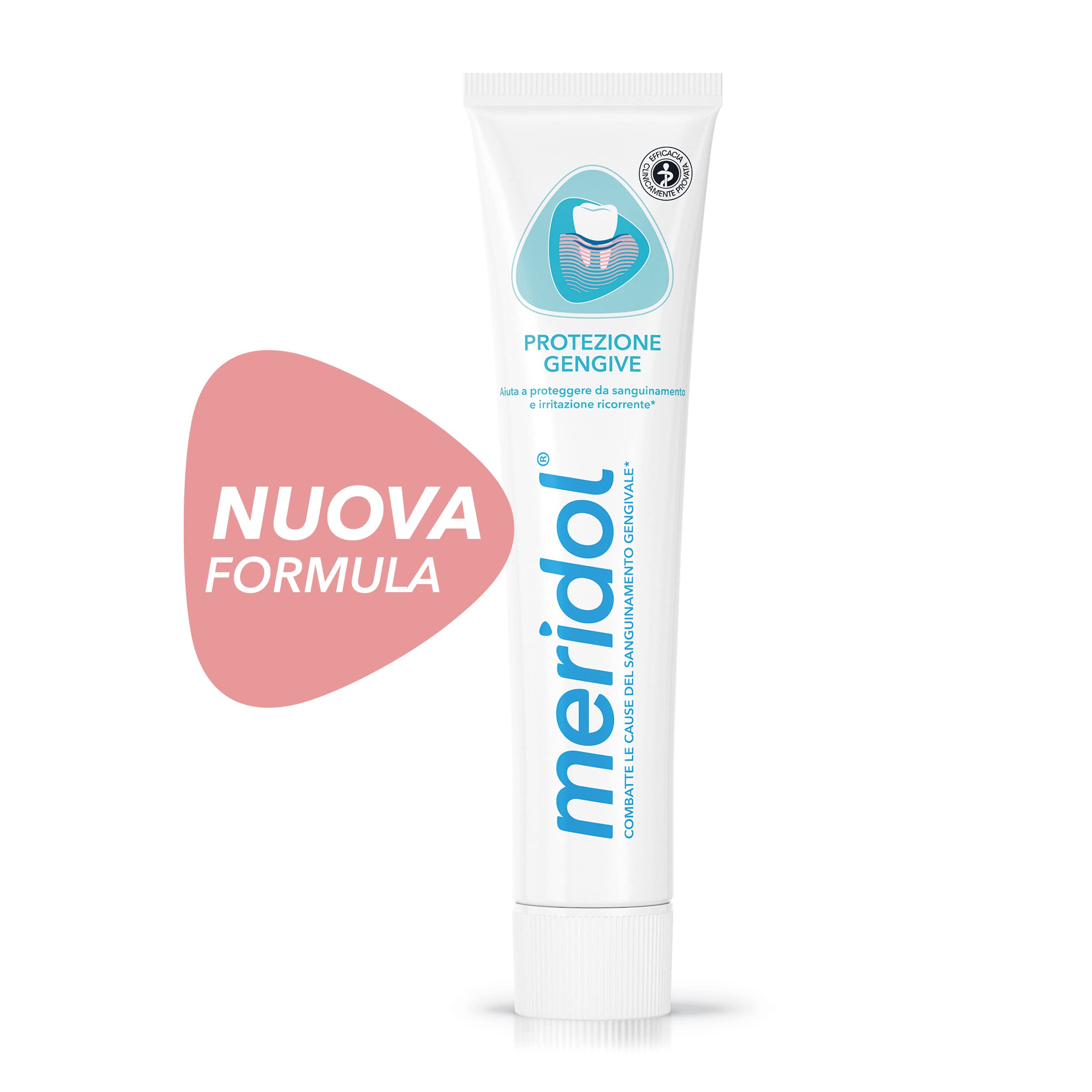 Paquete doble Meridol de 75 ml en dos tubos, ideal para uso diario en familia.