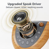 Rueda de volumen para ajustes suaves y precisos en Mesqool Sleep Sound Machine.