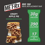 MET-Rx Big 100 barra proteina manzana, rico en zinc y vitaminas para el día