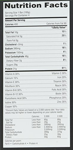 MET-Rx Big 100 barra proteina manzana, notas nutricionales destacadas