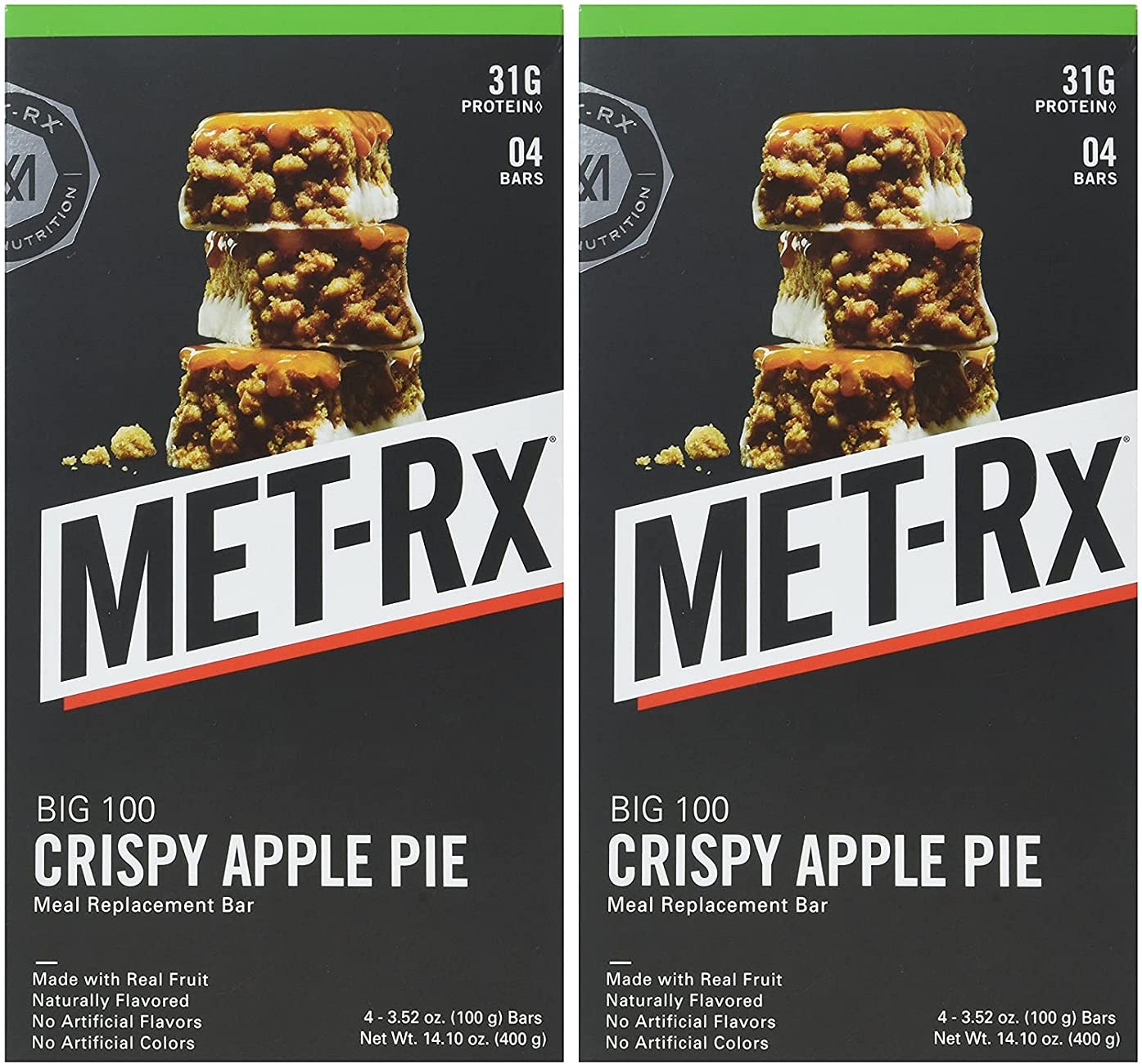 MET-Rx Big 100 barra proteina manzana, libre de gluten para dietas