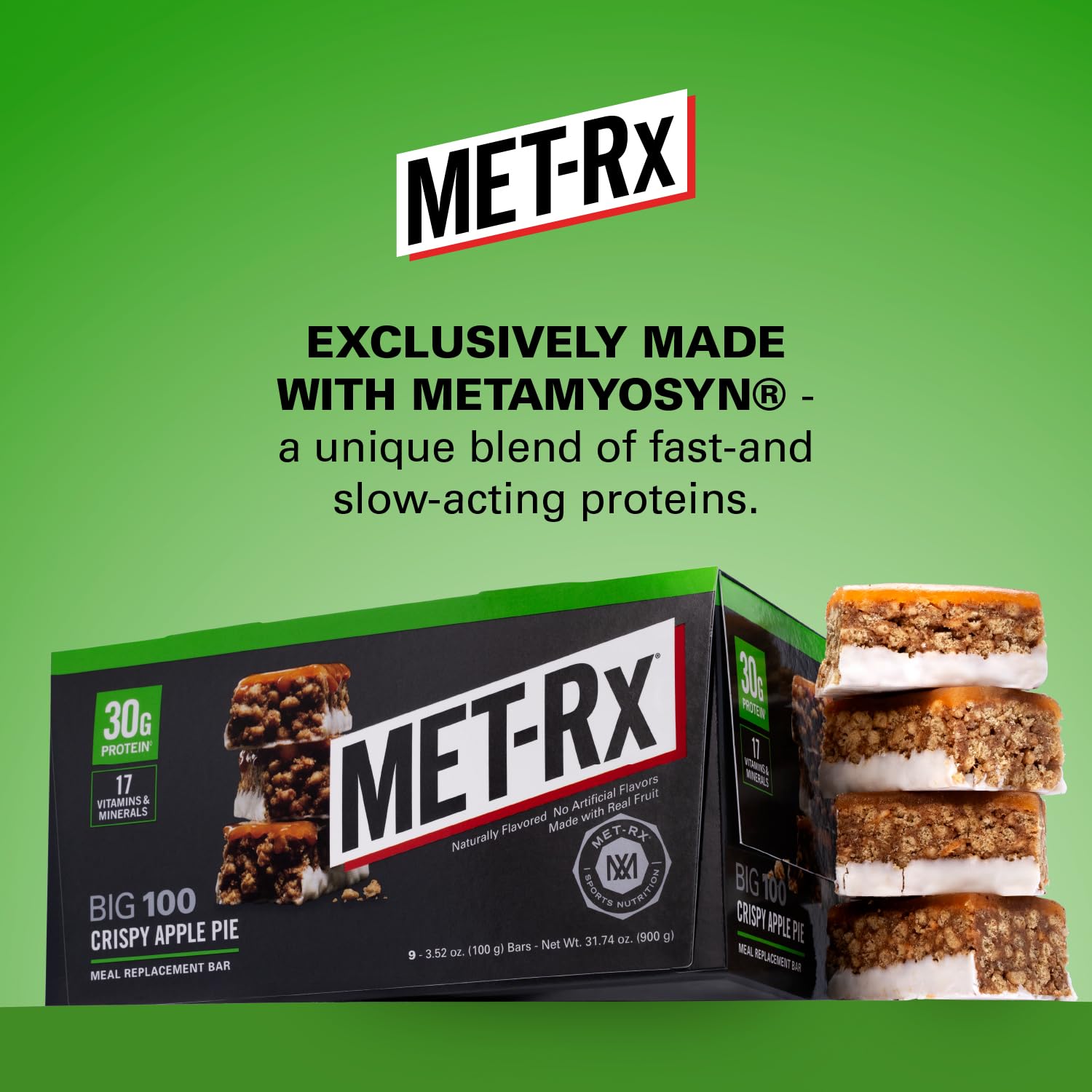 MET-Rx Big 100 Bar ingredientes clave, proteína de alta calidad para rendimiento diario