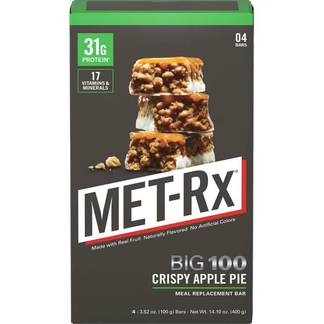 Met-Rx Big100 paquete de 9 barras, snack práctico para llevar.