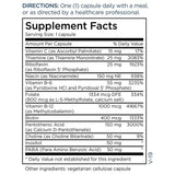 Metabolic Maintenance B-Complex, detalle de ingredientes: vitaminas activas para absorción eficiente.