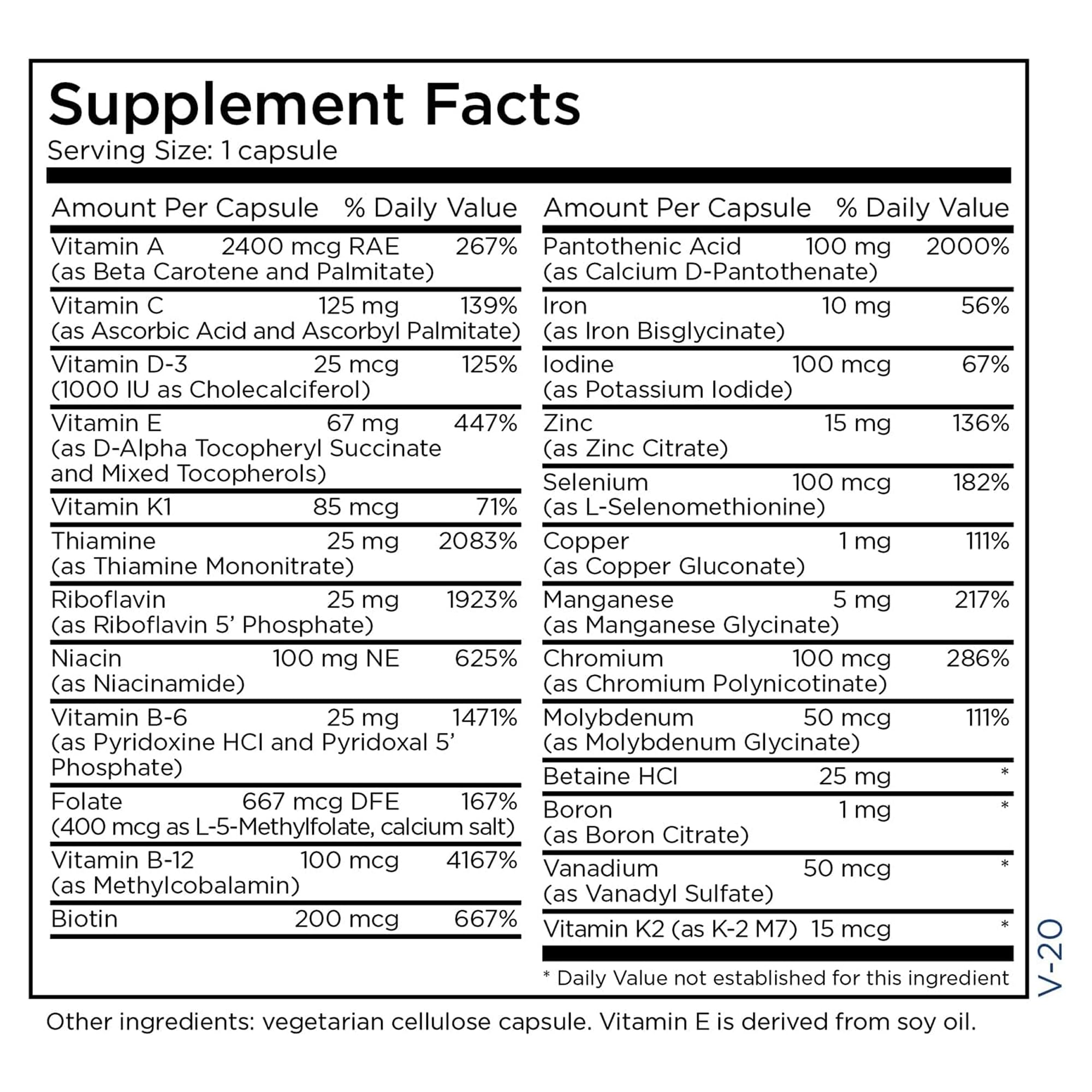 Metabolic Maintenance The Big One, mezcla de nutrientes biodisponibles