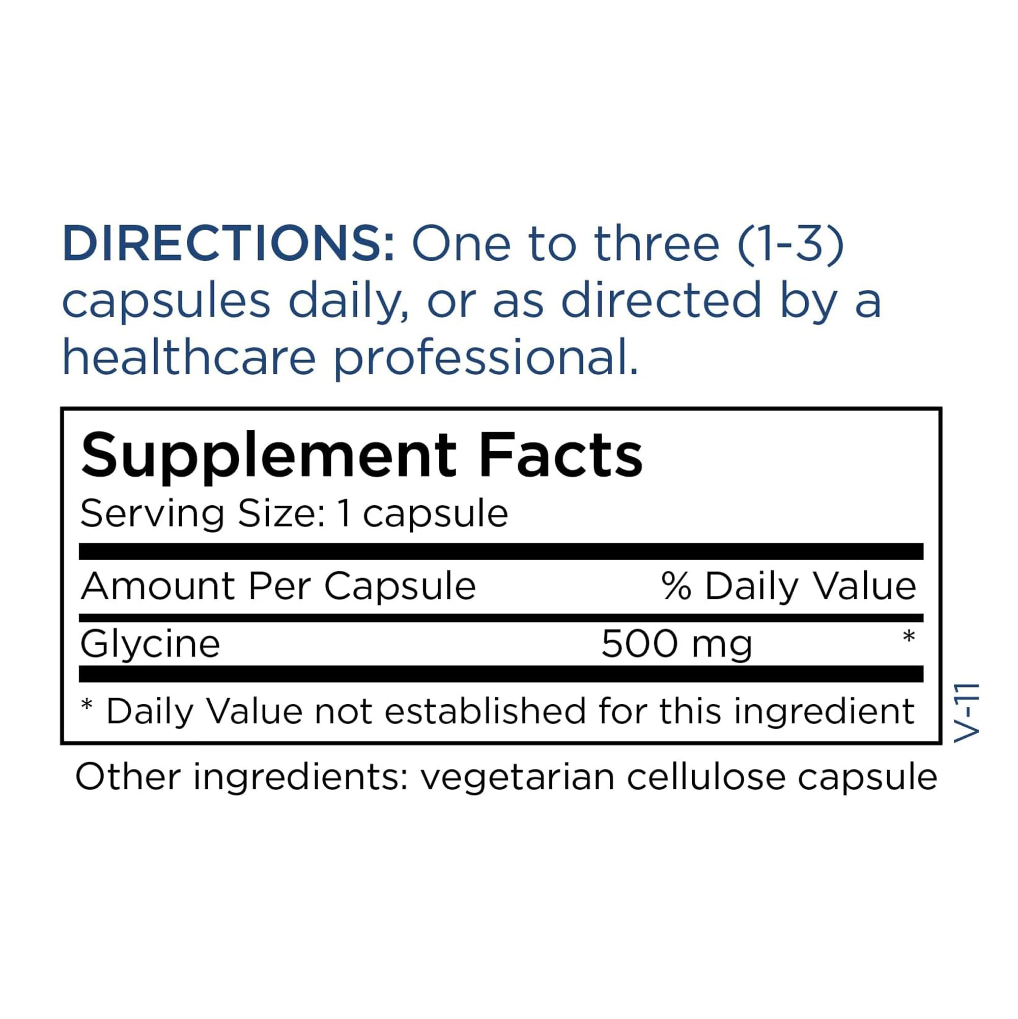 Metabolic Maintenance Glicina: cápsulas de 500 mg para dosis precisa.