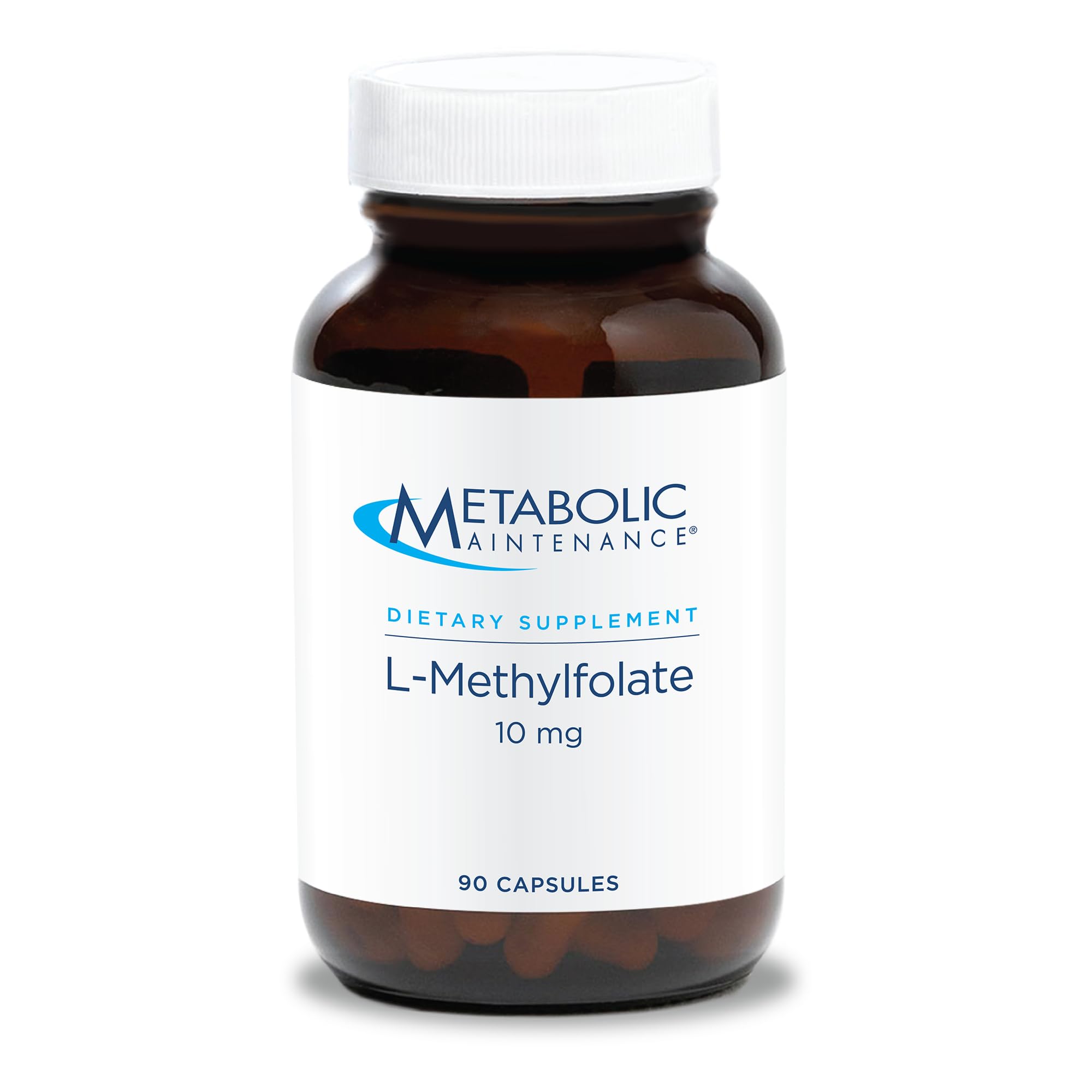 Metabolic Maintenance L-metilfolato: frasco con cápsulas para apoyo mental