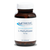 Metabolic Maintenance L-Metilfolato: frasco de cápsulas para apoyar la metilación y el bienestar mental.