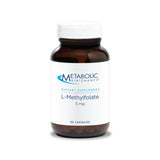 Metabolic Maintenance L-metilfolato, botella frente, apoyo a la claridad mental y energía diaria.