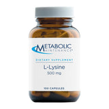 Metabolic Maintenance Lisina 500 mg, cápsulas frente, apoyo a energía natural diaria.