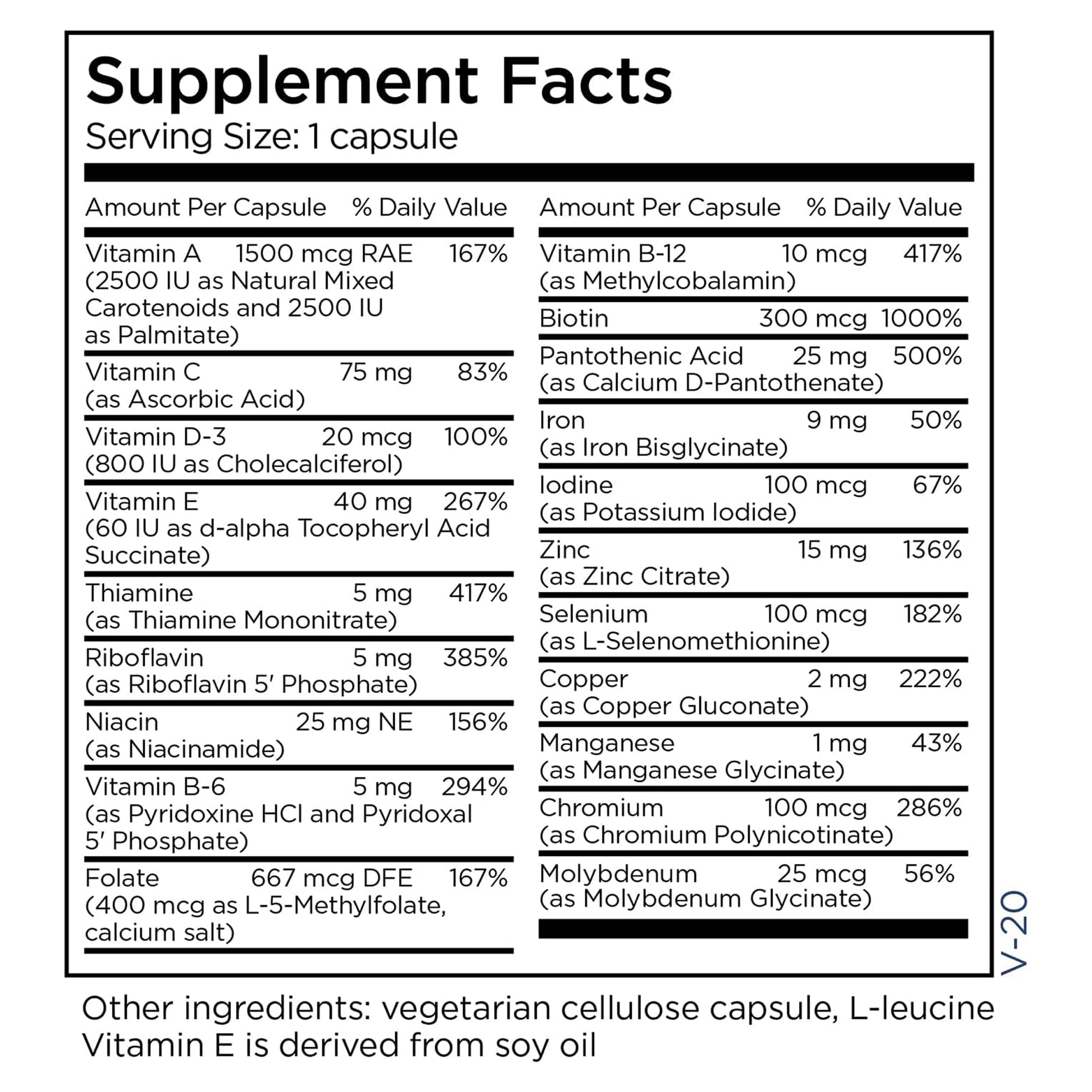 Metabolic Maintenance Little One: ingredientes bio-disponibles para mejor absorcion.