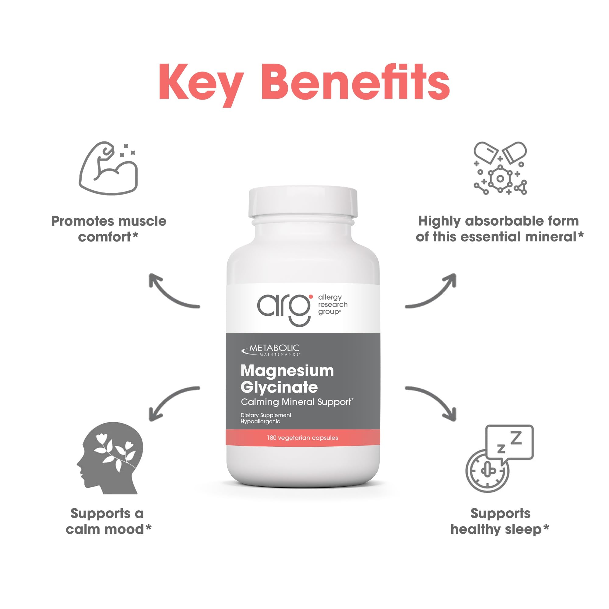 Metabolic Maintenance Magnesio Glicinato dosis diaria: forma de dosificación para absorción