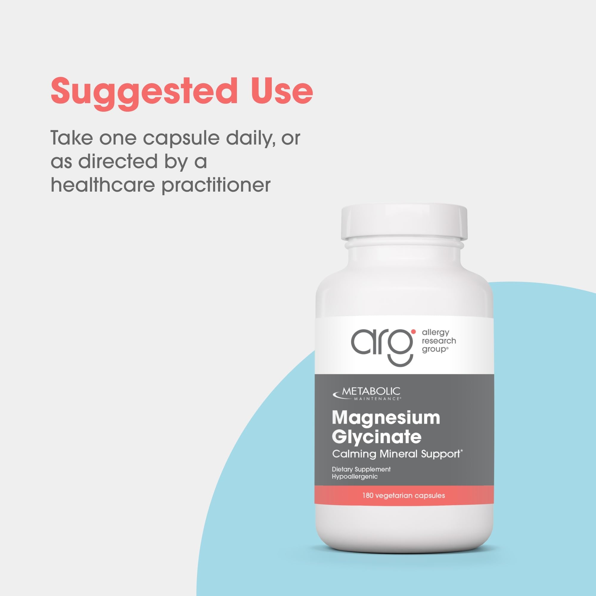 Metabolic Maintenance Magnesio Glicinato etiqueta: información clara sobre pureza y vitamina C