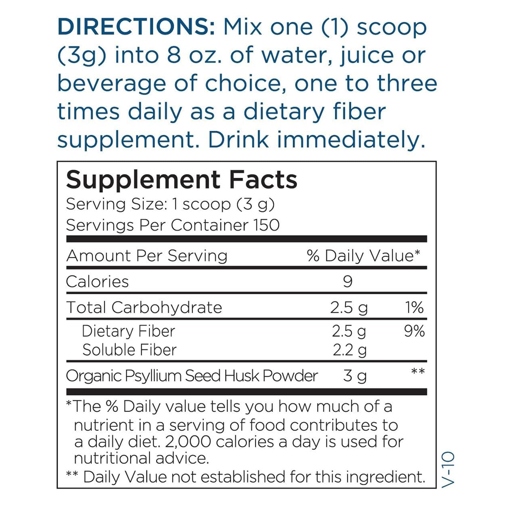 Metabolic Maintenance polvo de psyllium orgánico para apoyar la regularidad intestinal.