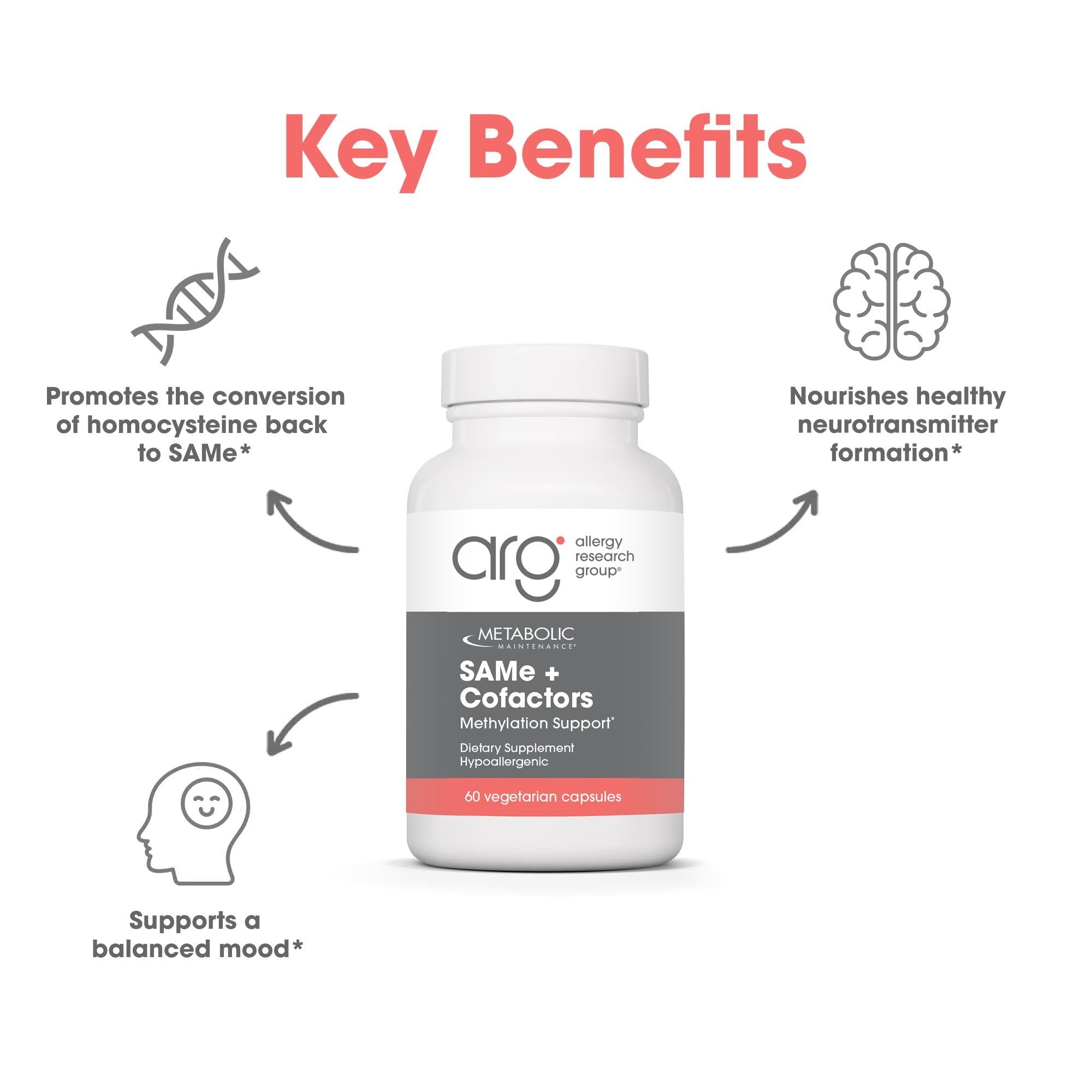 Metabolic Maintenance SAMe Cofactores: dos cápsulas diarias para energía y claridad.