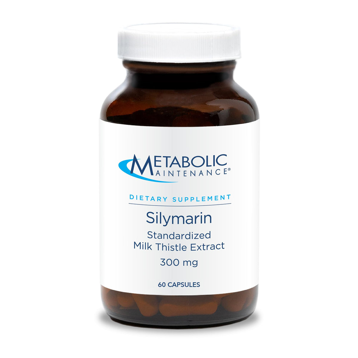 Metabolic Maintenance Silimarina: botella para apoyo hepático diario.