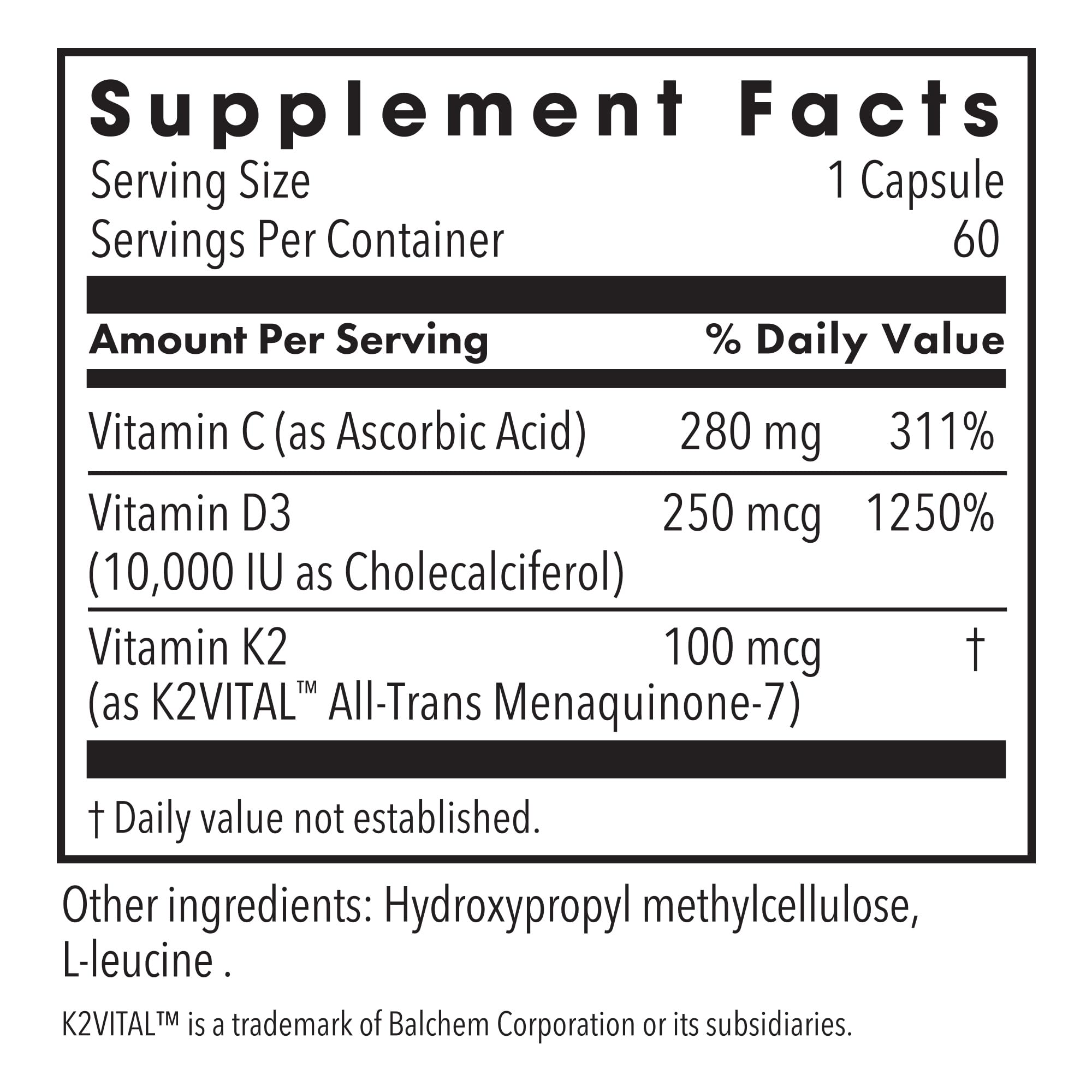 Frasco Metabolic Maintenance Vitamin D3 10000 IU, fácil de almacenar en casa.