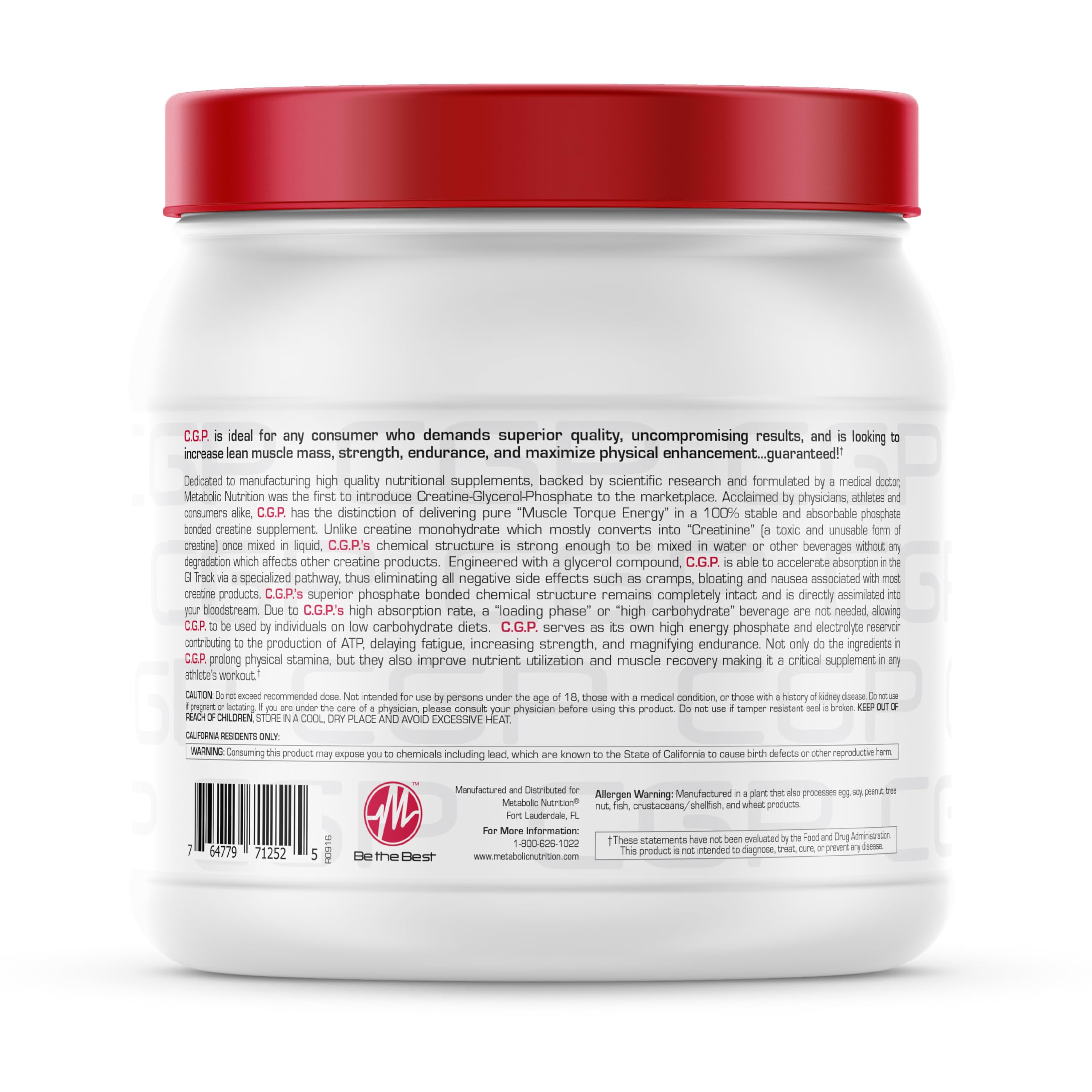 CGP Metabolic Nutrition etiqueta frontal con sabor Mezcla de Frutas