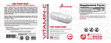 Etiqueta de la caja Metabolic Nutrition Vitamina C para uso diario.